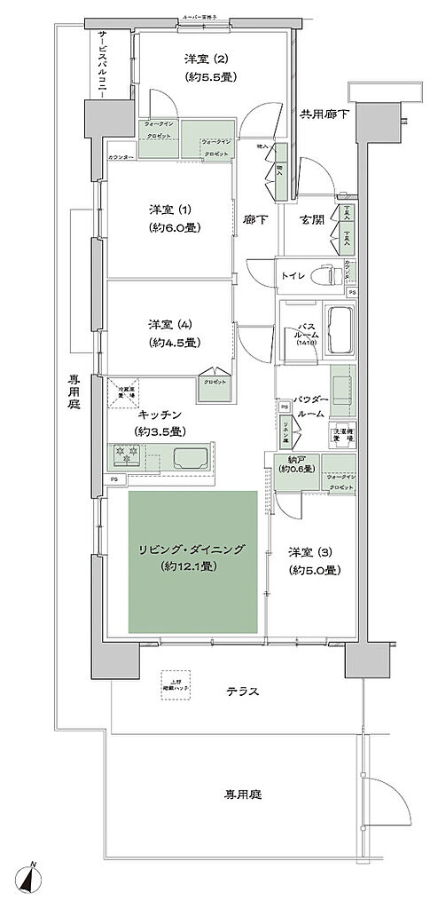 ソライエテラス　ウエスト 間取り E-A4g
