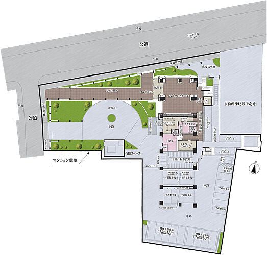 シティハウス大宮氷川 敷地配置図<br />
