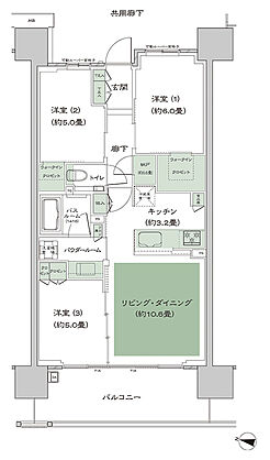 シティハウス大宮氷川 間取り Bb-2