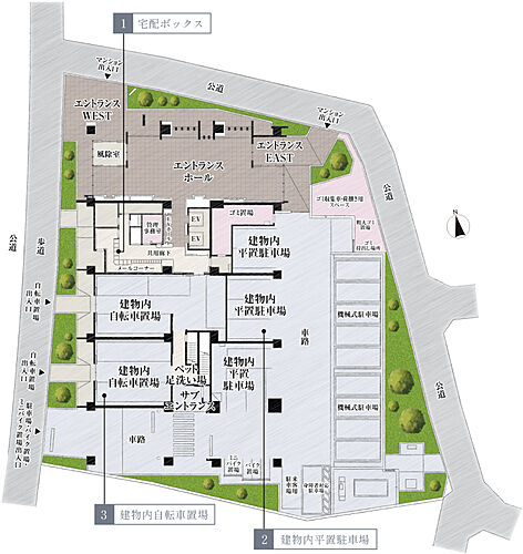 シティハウス調布小島町 敷地配置概念図
