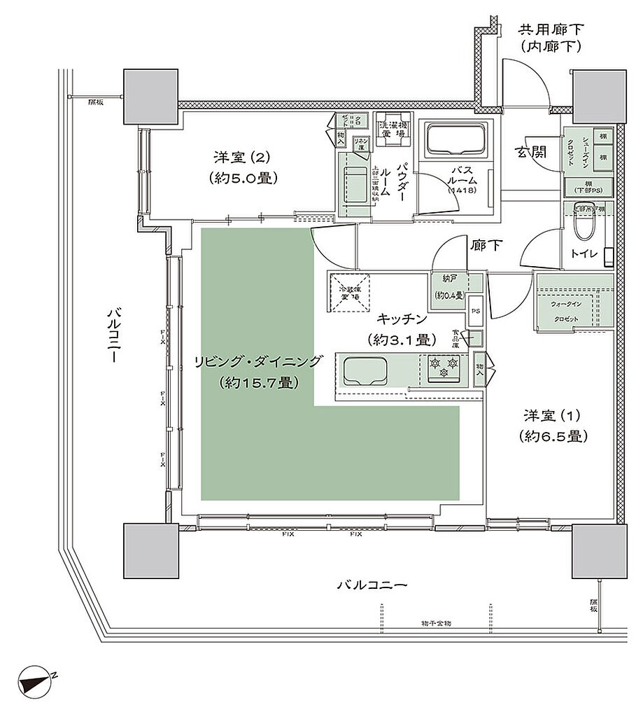 シティタワーズ上板橋イースト 間取り H-2