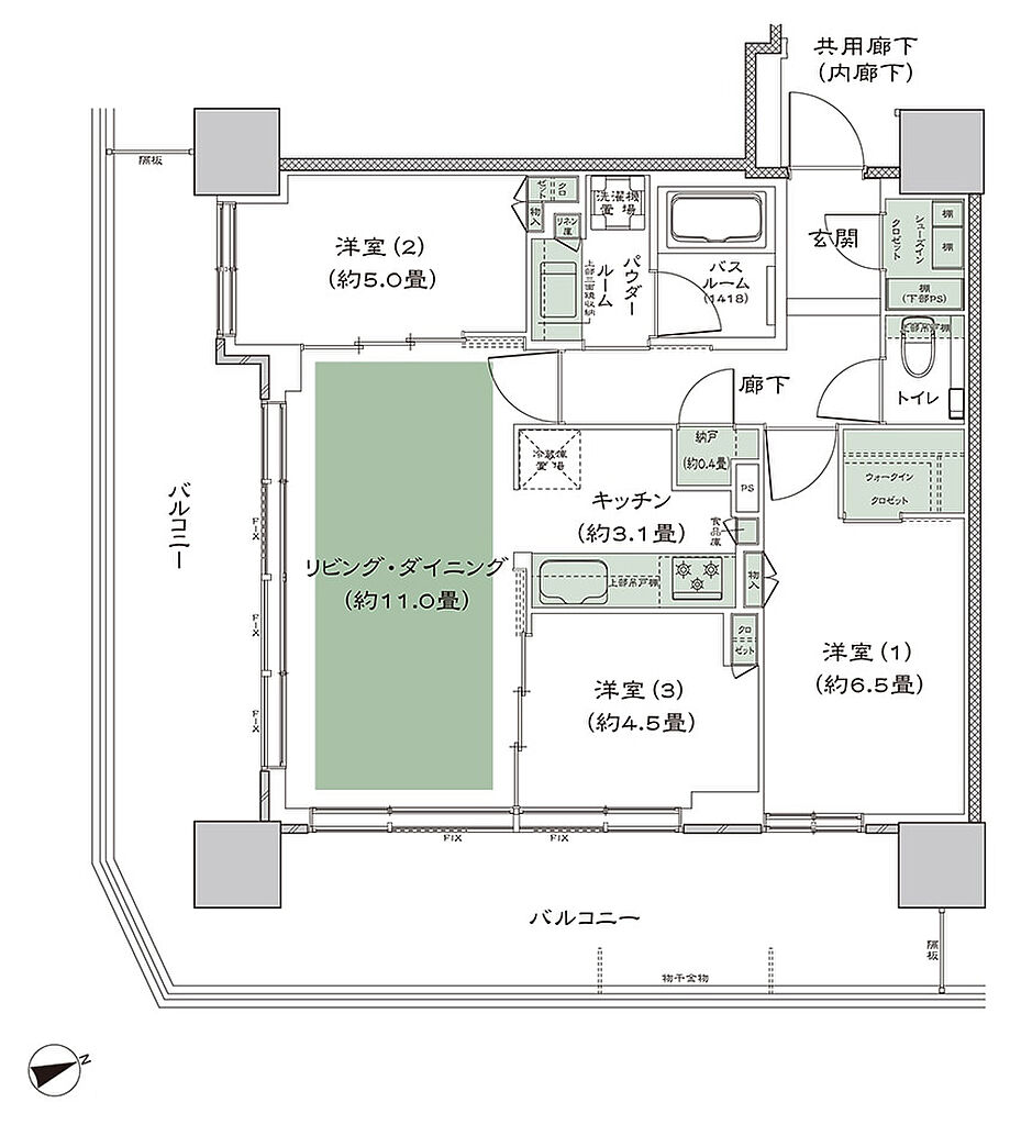 シティタワーズ上板橋イースト 間取り H-3