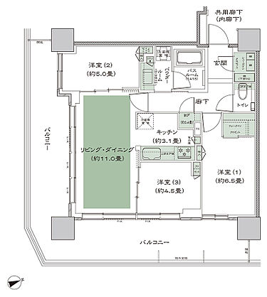 シティタワーズ上板橋イースト 間取り H-3