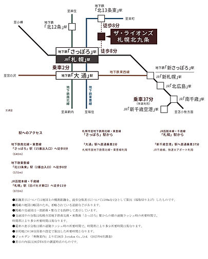 ザ・ライオンズ札幌北九条 アクセス図