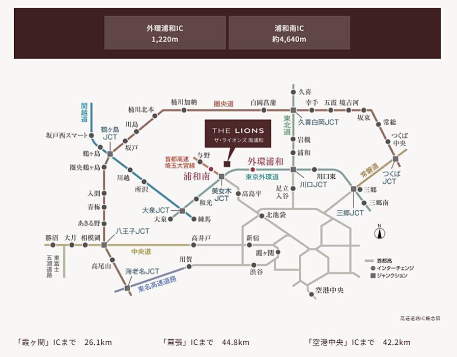 ザ・ライオンズ南浦和：交通図