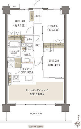 ザ・ライオンズ南浦和 間取り F2