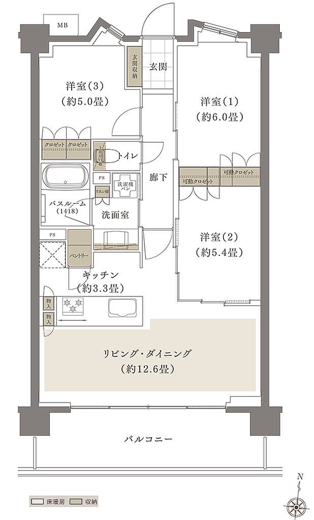 ザ・ライオンズ南浦和 間取り E2