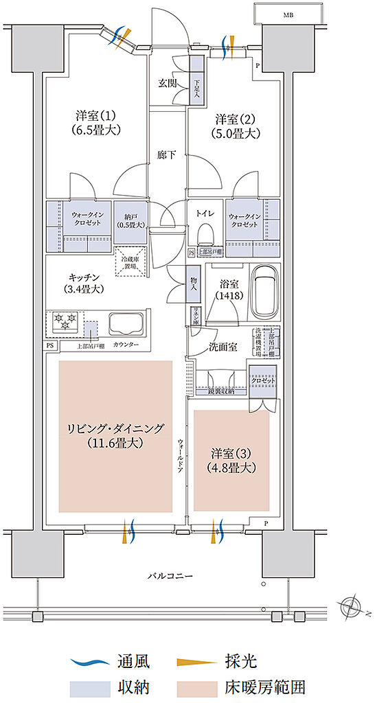 ブランズシティ千葉ニュータウン中央 間取り ECr