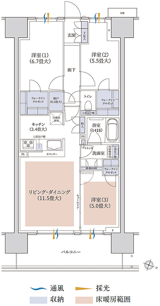 ブランズシティ千葉ニュータウン中央 間取り EE