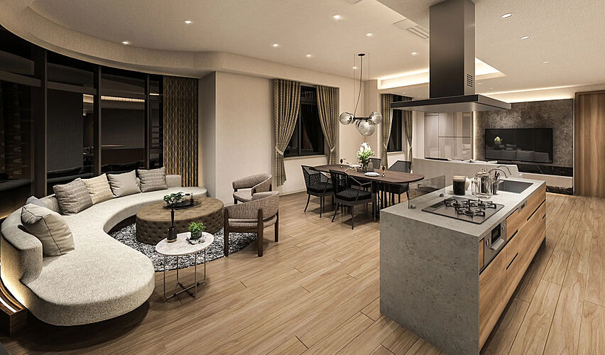 ブランズタワー大阪梅田 リビング・ダイニング完成予想CG（S-Bタイプ）