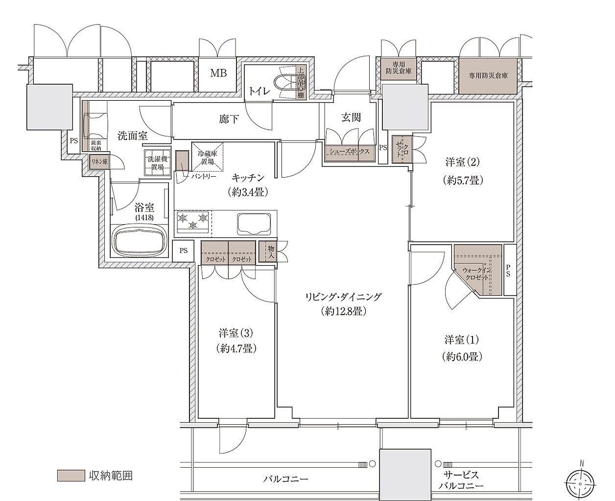 ブランズタワー大阪梅田 間取り N