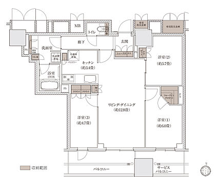 ブランズタワー大阪梅田 間取り N