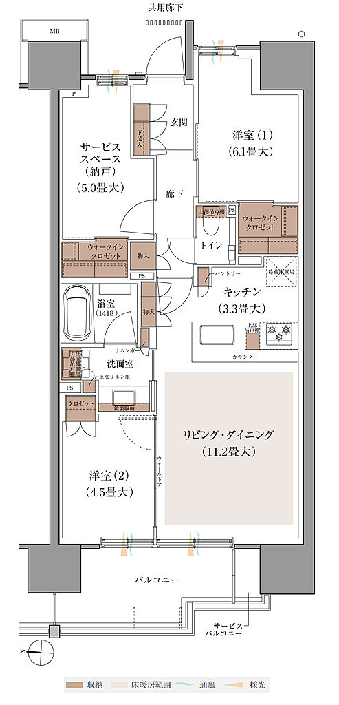 ブランズシティ品川ルネ キャナル 間取り A6