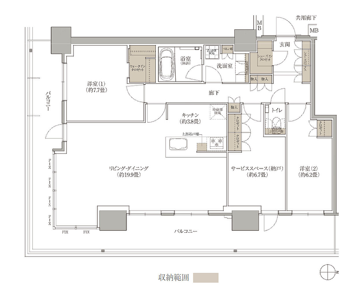 ブランズタワー西宮 間取り T【SELECT PLAN 3】