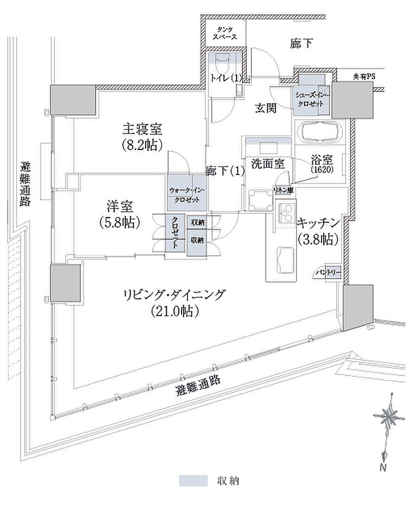 Brillia Tower 堂島 間取り O-85A