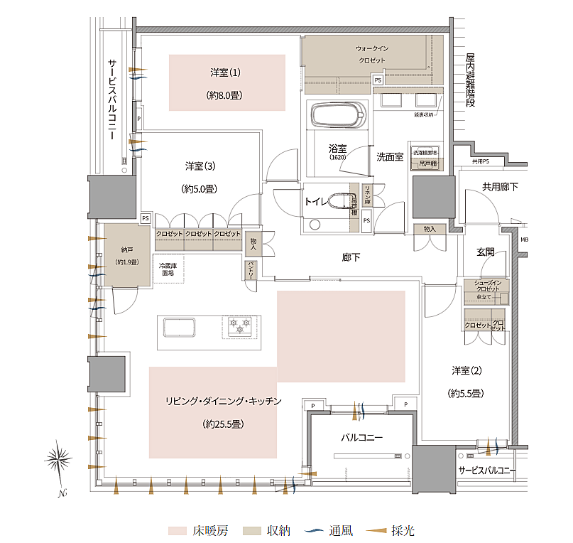 Brillia Tower 北浜 間取り L