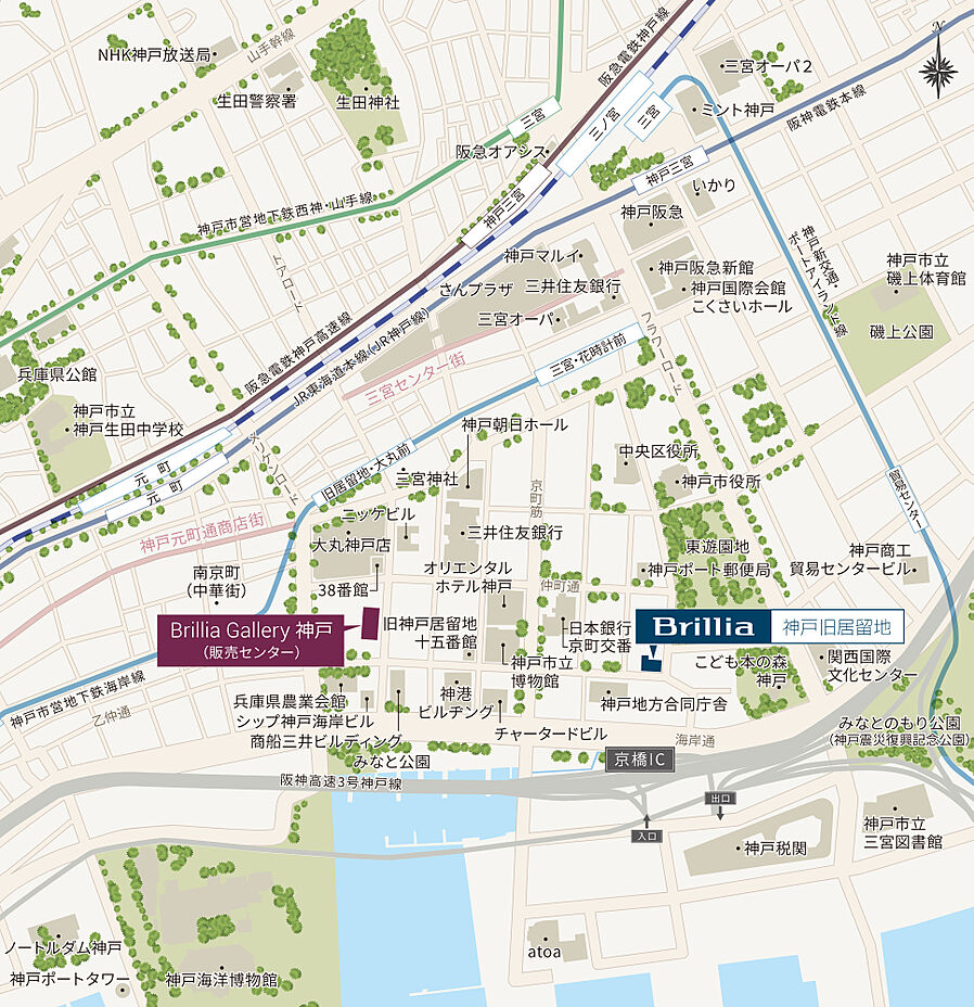 Brillia 神戸旧居留地：モデルルーム地図
