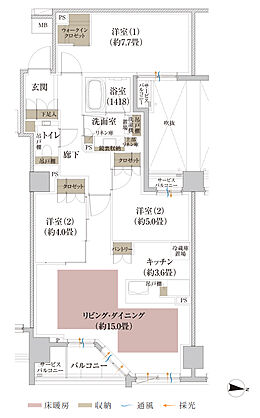 Brillia 京都北山 The Residence 間取り D2