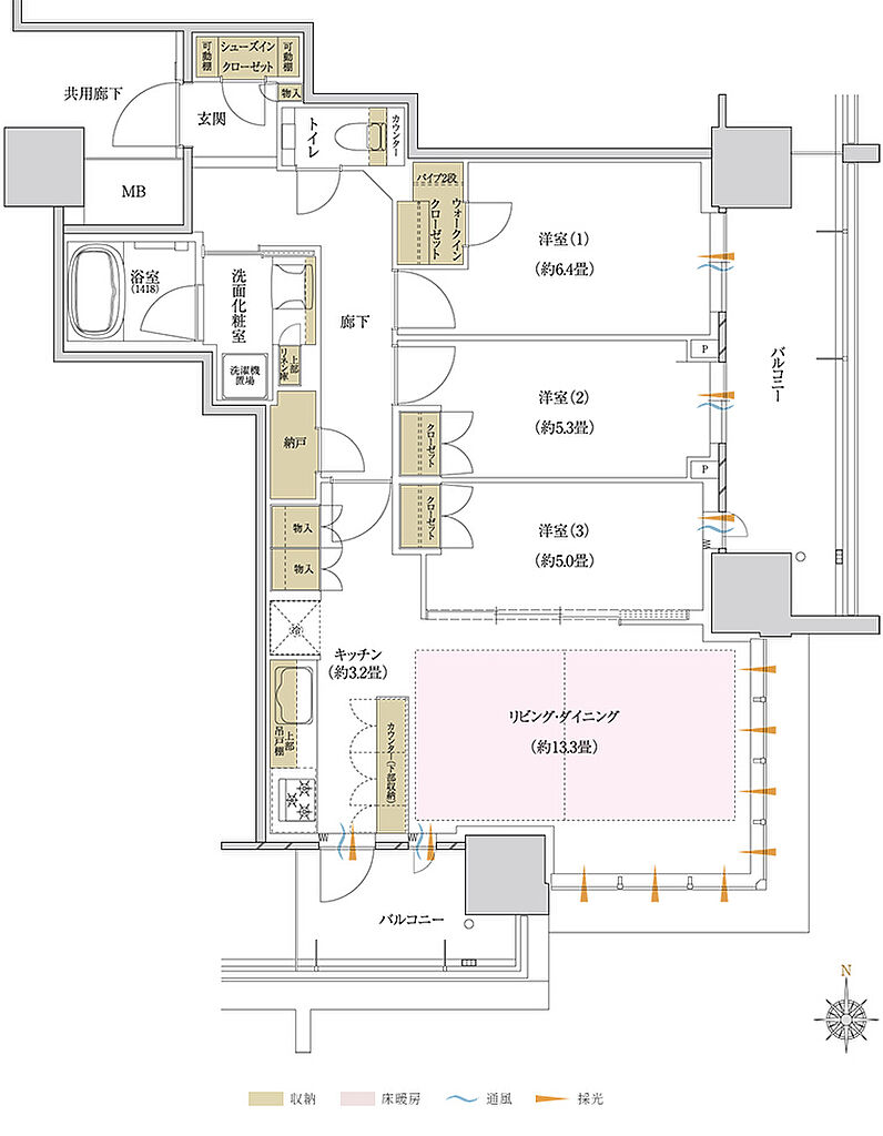 プラウドタワー岡山 ( 第5期 ) 間取り 77SF