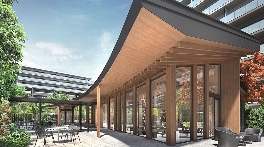 プラウドシティ国立 ( 第2期 3次 ) 木造共用棟「フォレストコモンズ」完成予想CG