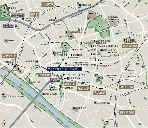 プラウド等々力ガーデンコート 現地案内図