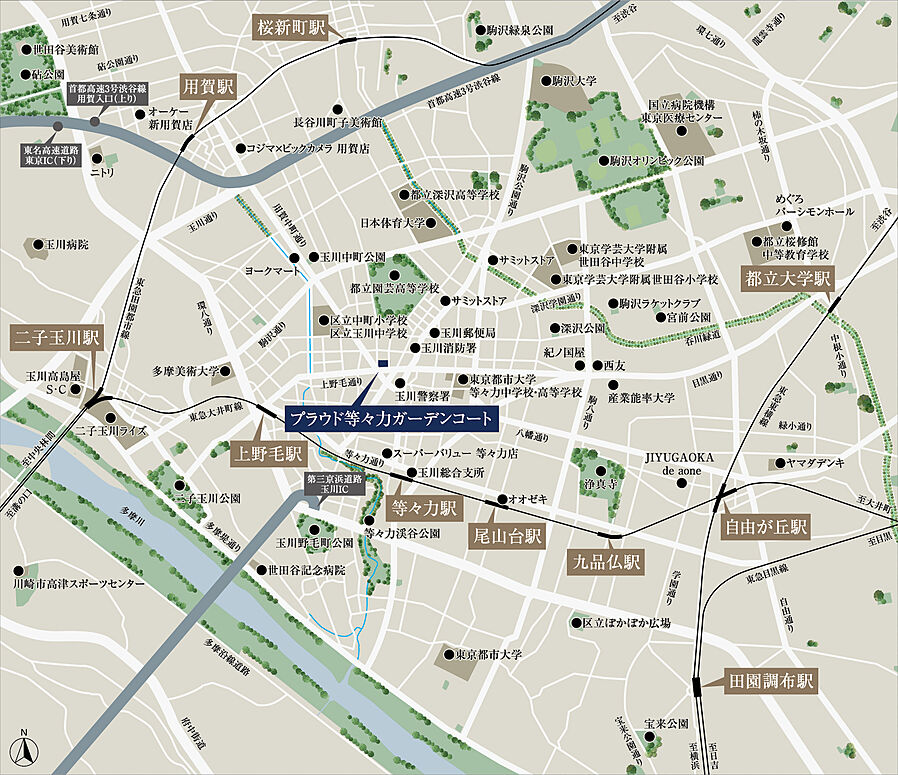 プラウド等々力ガーデンコート：案内図