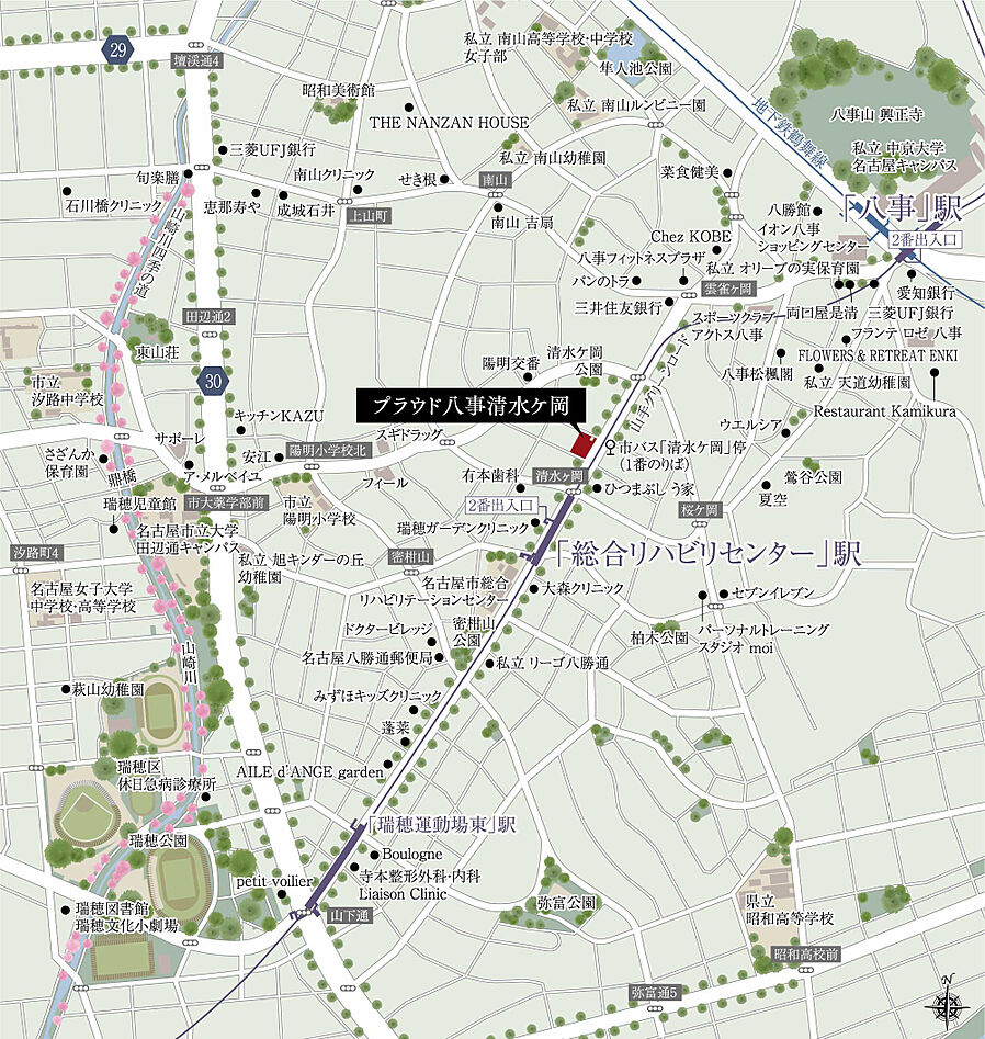 プラウド八事清水ケ岡 ( 第3期 )：案内図