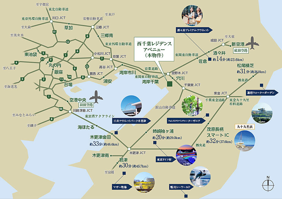 西千葉レジデンス アベニュー ( 第2期 )：交通図