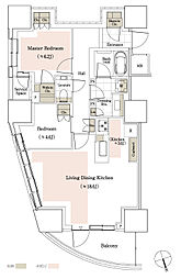 [72Jc【Menu Plan】] J=約畳数
※リビング・ダイニング・キッチンにキッチン畳数含む。
※住戸により仕様・形状が異なる場合がございます。