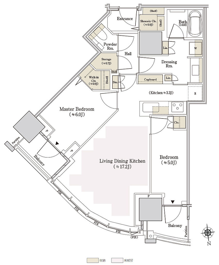 ＴＨＥ　ＴＯＹＯＭＩ　ＴＯＷＥＲ　ＭＡＲＩＮＥ＆ＳＫＹ 間取り W-67Dne