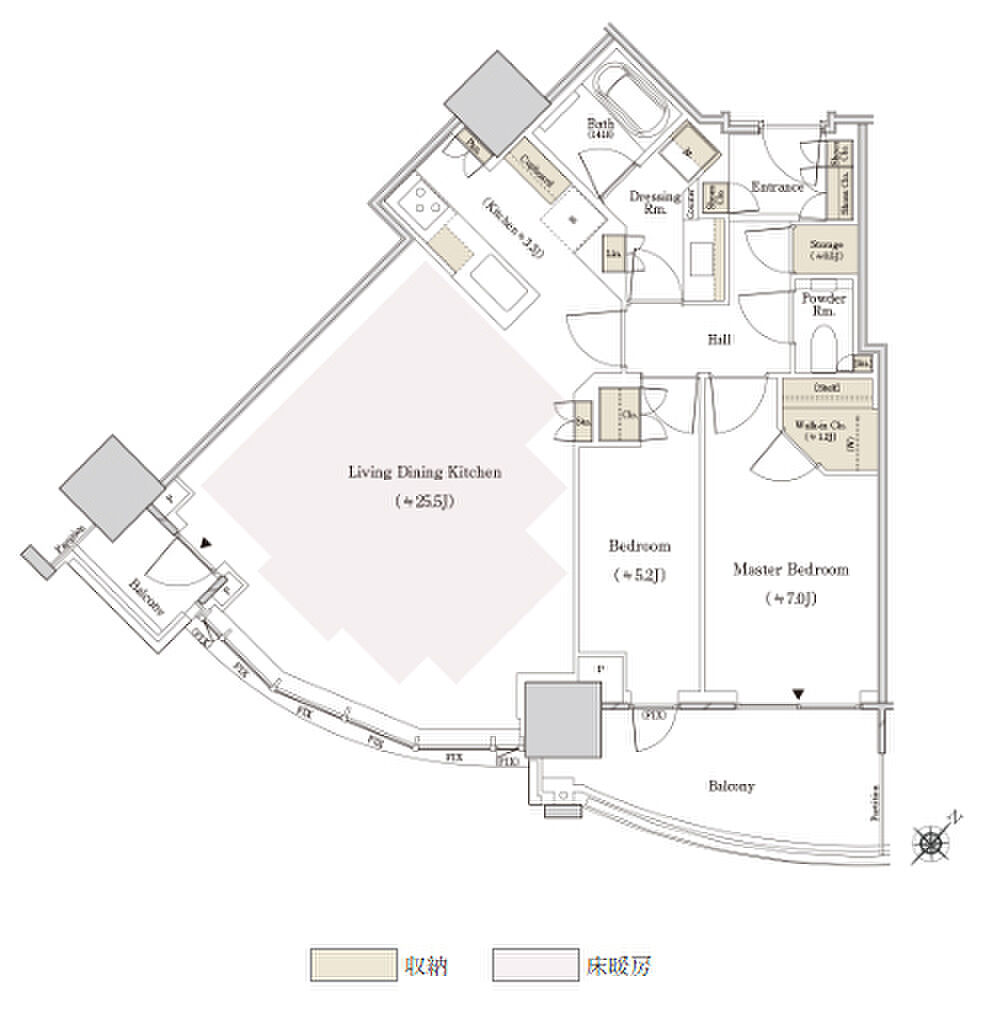 ＴＨＥ　ＴＯＹＯＭＩ　ＴＯＷＥＲ　ＭＡＲＩＮＥ＆ＳＫＹ 間取り E-82Ase【MENU】