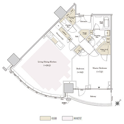 ＴＨＥ　ＴＯＹＯＭＩ　ＴＯＷＥＲ　ＭＡＲＩＮＥ＆ＳＫＹ 間取り W-93Dse【MENU】