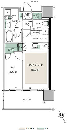 リーフシティ市川　ザ・タワー 間取り N43B