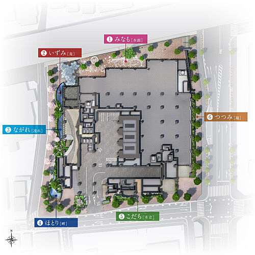 パークタワー渋谷笹塚 敷地配置概念図<br />
