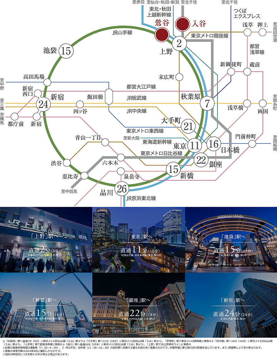 パークホームズ入谷：交通図