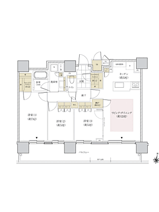 パークホームズ円山表参道フロント 間取り E