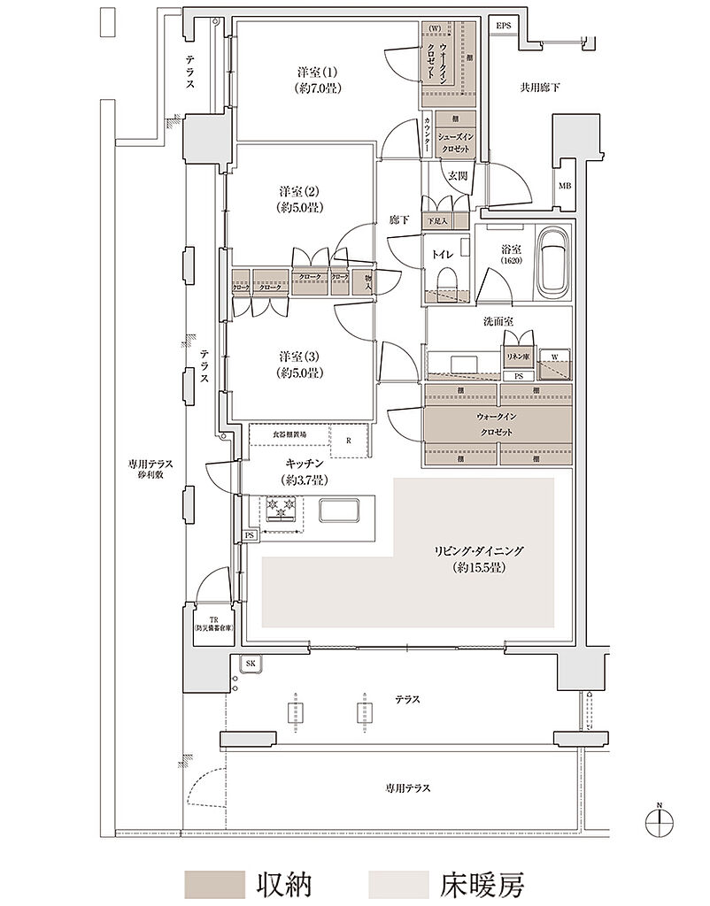 パークホームズ福岡浄水通 間取り Dg