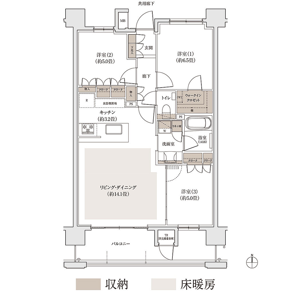 パークホームズ福岡浄水通 間取り F