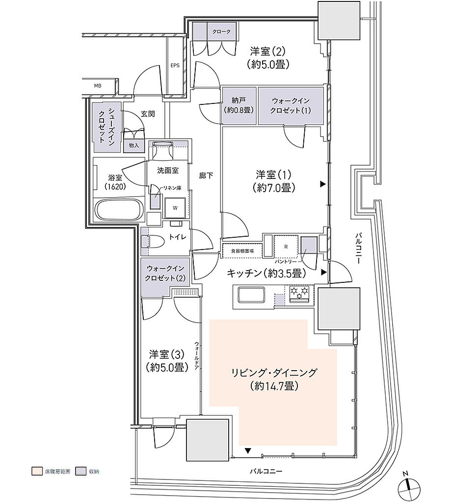 パークタワー柏の葉キャンパス 間取り S84J