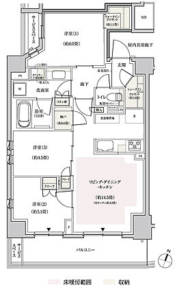 パークホームズ横浜伊勢町 間取り D