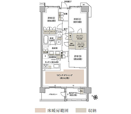 パークホームズ流山おおたかの森ソライエ 間取り A-89H