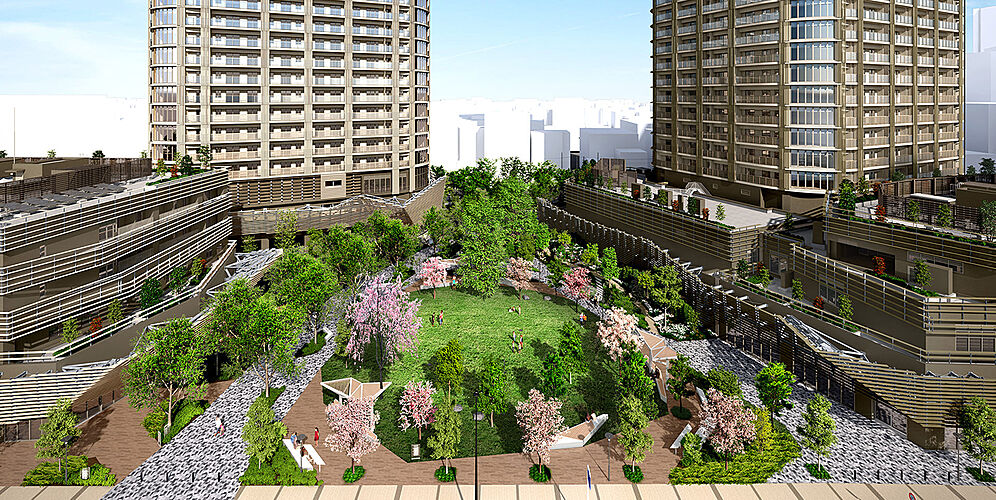 ザ・パークハウス 武蔵小杉タワーズ 外観完成予想CG