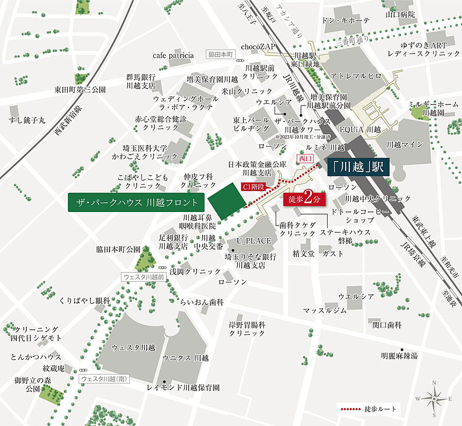 ザ・パークハウス 川越フロント：案内図