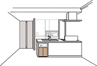 ザ・パークハウス 船橋レジデンス リビングとの一体感で空間の開放感を高めるペニンシュラキッチン