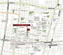 ザ・パークハウス 大阪上本町タワー 現地案内図