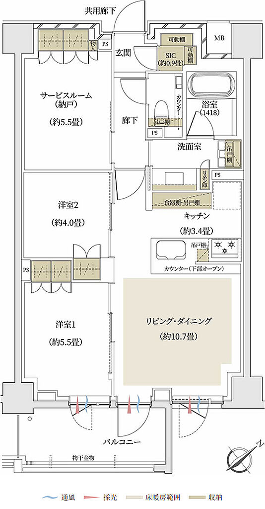 ザ・パークハウス 文京白山レジデンス 間取り H1