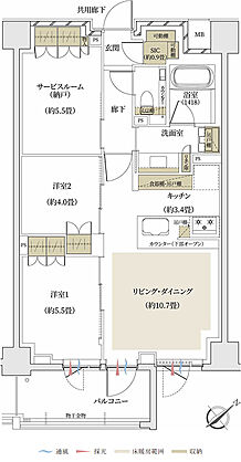ザ・パークハウス 文京白山レジデンス 間取り H1