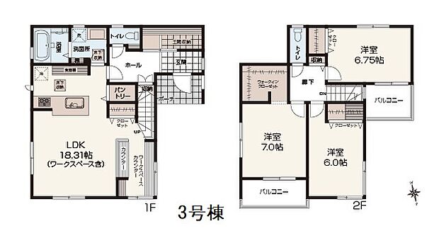 3号棟
価格： 4855万円間取り： 3LDK土地面積： 100.05m2建物面積： 101.01m2