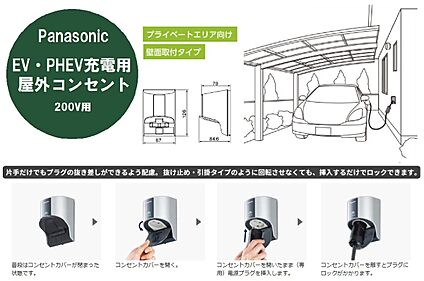 【電気自動車もラクラク充電】
