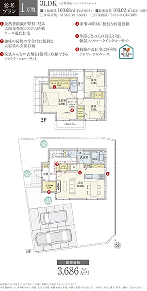 ［参考プラン］※建物プランは参考例であり、購入者はこのプランに関係なく、自由にプランニングできます。